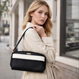 Elegant White Black Women's Shoulder Bag NWT